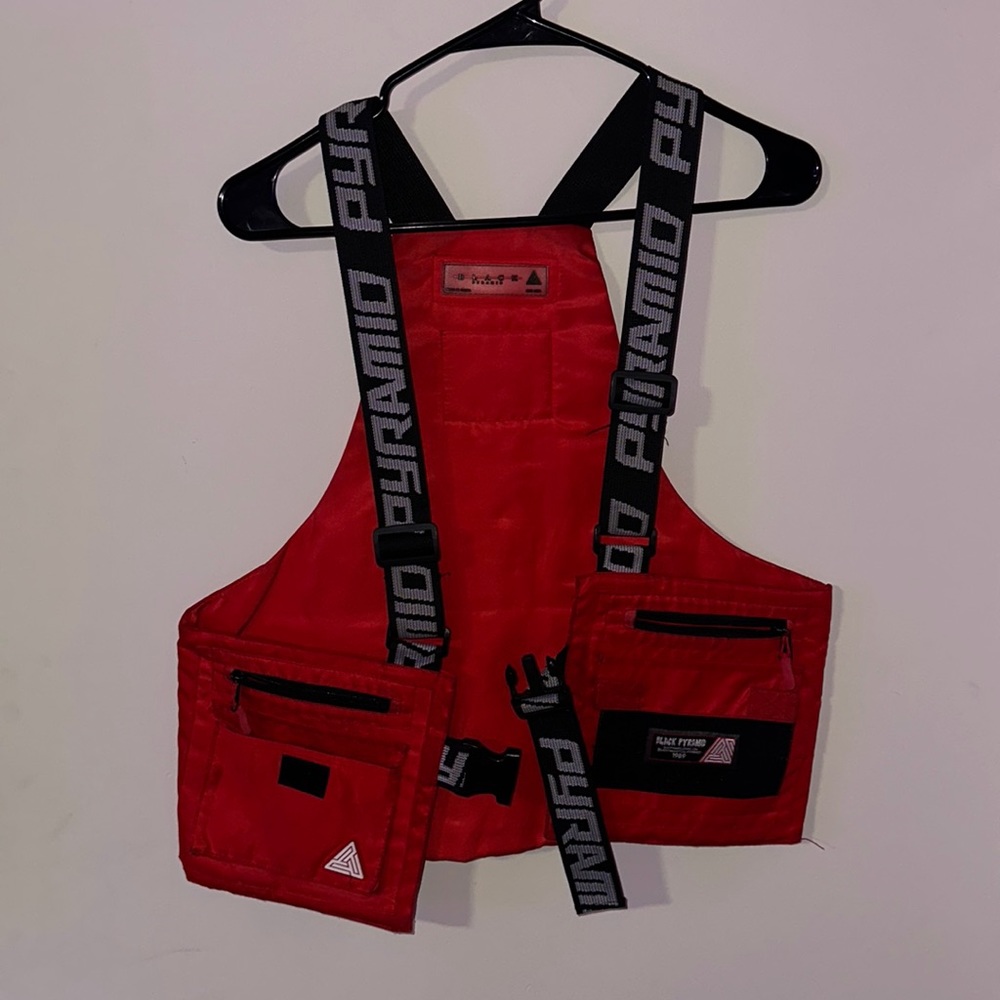 Black Pyramid Red Cargo Vest